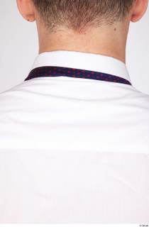 Serban blue tie business collar dressed upper body white short…
